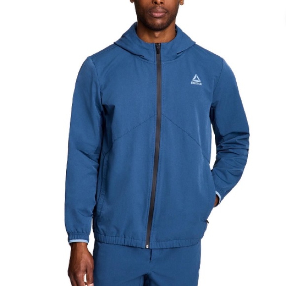 Reebok Men's Nylon Windbreaker Lightweight jacket blue size Medium